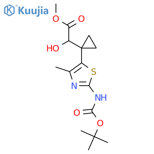 methyl 2-1-(2-{(tert-butoxy)carbonylamino}-4-methyl-1,3-thiazol-5-yl)cyclopropyl-2-hydroxyacetate structure