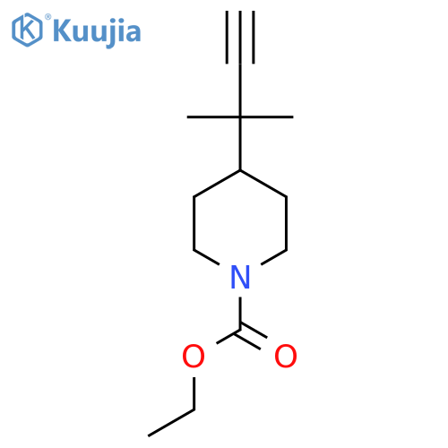 Ethyl 4-(2-methylbut-3-yn-2-yl)piperidine-1-carboxylate structure