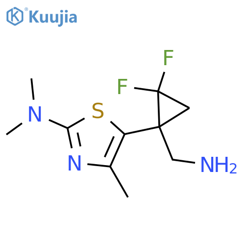 5-1-(aminomethyl)-2,2-difluorocyclopropyl-N,N,4-trimethyl-1,3-thiazol-2-amine structure