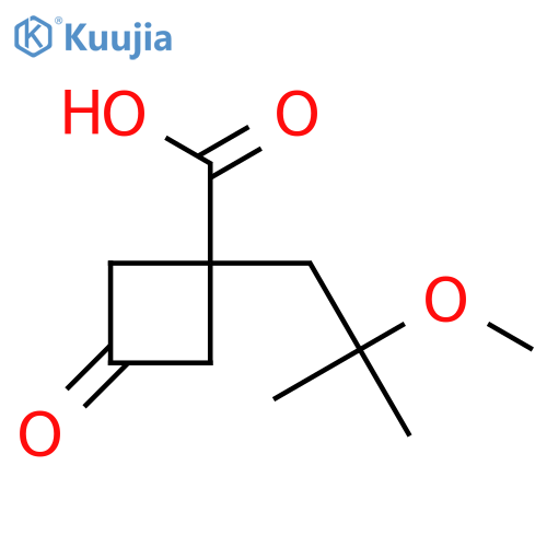 1-(2-methoxy-2-methylpropyl)-3-oxocyclobutane-1-carboxylic acid structure