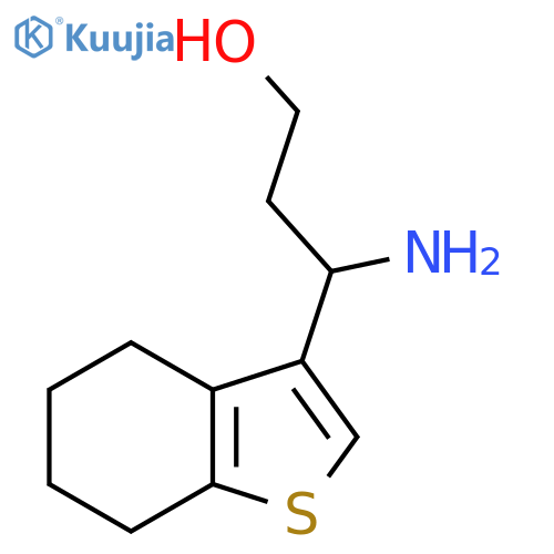 3-amino-3-(4,5,6,7-tetrahydro-1-benzothiophen-3-yl)propan-1-ol structure