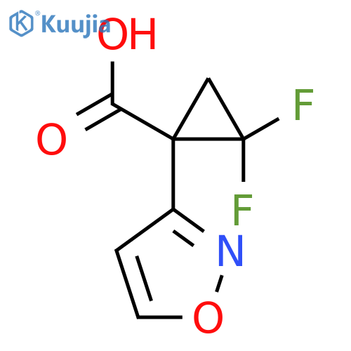 2,2-difluoro-1-(1,2-oxazol-3-yl)cyclopropane-1-carboxylic acid structure
