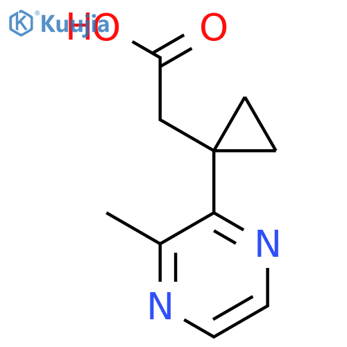 2-1-(3-methylpyrazin-2-yl)cyclopropylacetic acid structure