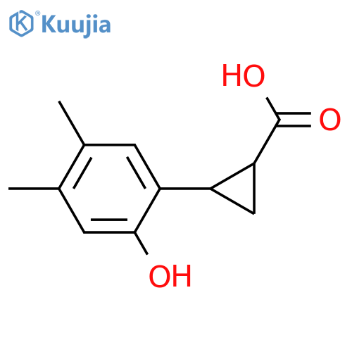 2-(2-hydroxy-4,5-dimethylphenyl)cyclopropane-1-carboxylic acid structure