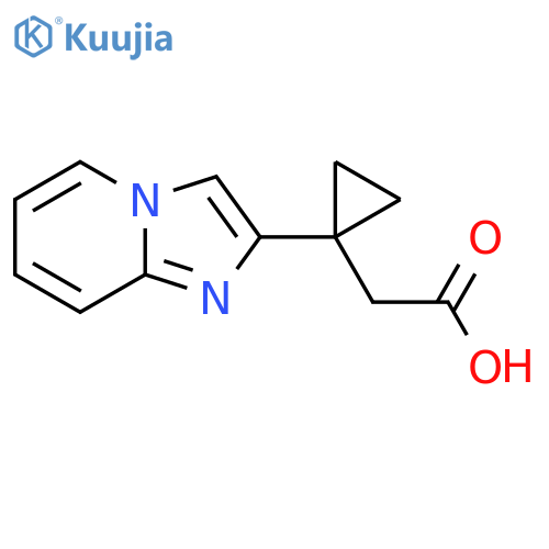 2-(1-{imidazo1,2-apyridin-2-yl}cyclopropyl)acetic acid structure