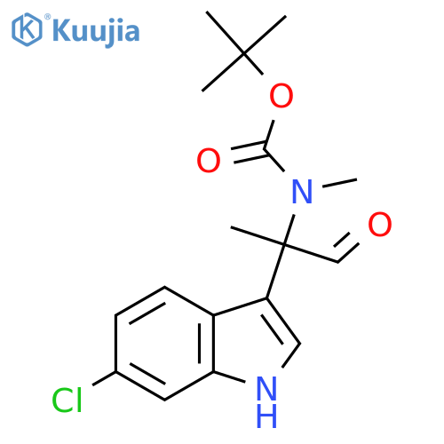 tert-butyl N-2-(6-chloro-1H-indol-3-yl)-1-oxopropan-2-yl-N-methylcarbamate structure