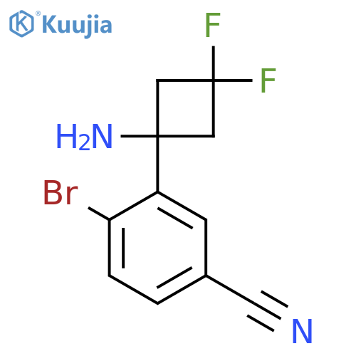 3-(1-amino-3,3-difluorocyclobutyl)-4-bromobenzonitrile structure