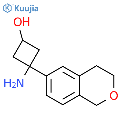 3-amino-3-(3,4-dihydro-1H-2-benzopyran-6-yl)cyclobutan-1-ol structure