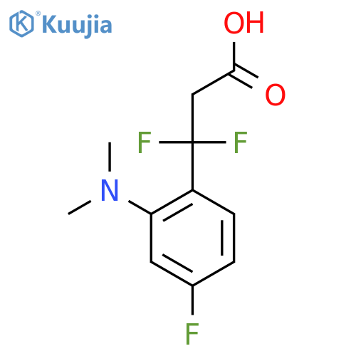 3-2-(dimethylamino)-4-fluorophenyl-3,3-difluoropropanoic acid structure