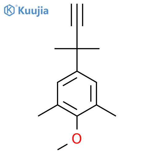 2-methoxy-1,3-dimethyl-5-(2-methylbut-3-yn-2-yl)benzene structure