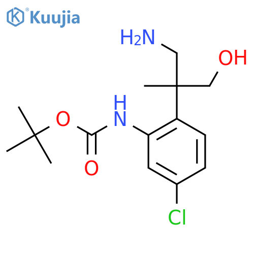 tert-butyl N-2-(1-amino-3-hydroxy-2-methylpropan-2-yl)-5-chlorophenylcarbamate structure