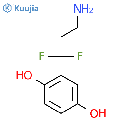 2-(3-amino-1,1-difluoropropyl)benzene-1,4-diol structure