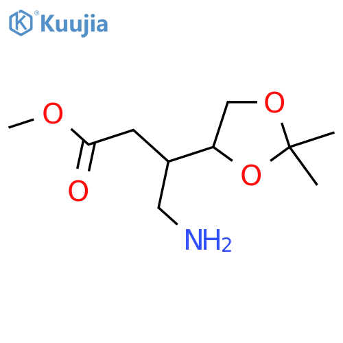 methyl 4-amino-3-(2,2-dimethyl-1,3-dioxolan-4-yl)butanoate structure