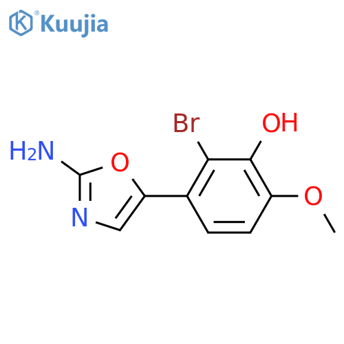 3-(2-amino-1,3-oxazol-5-yl)-2-bromo-6-methoxyphenol structure