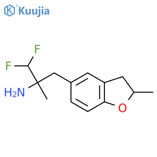 1,1-Difluoro-2-methyl-3-(2-methyl-2,3-dihydro-1-benzofuran-5-yl)propan-2-amine structure