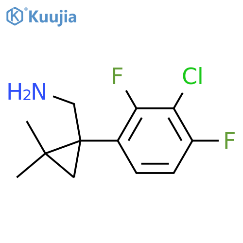 1-(3-chloro-2,4-difluorophenyl)-2,2-dimethylcyclopropylmethanamine structure