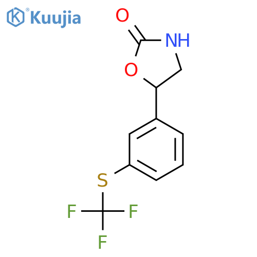 5-{3-(trifluoromethyl)sulfanylphenyl}-1,3-oxazolidin-2-one structure