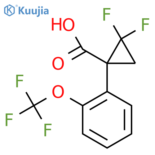 2,2-difluoro-1-2-(trifluoromethoxy)phenylcyclopropane-1-carboxylic acid structure