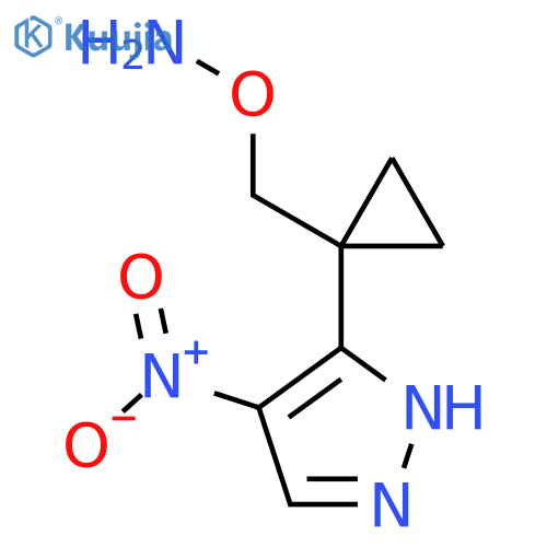 O-{1-(4-nitro-1H-pyrazol-3-yl)cyclopropylmethyl}hydroxylamine structure