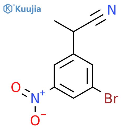2-(3-bromo-5-nitrophenyl)propanenitrile structure
