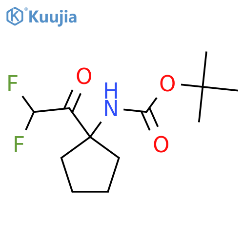 tert-butyl N-1-(2,2-difluoroacetyl)cyclopentylcarbamate structure