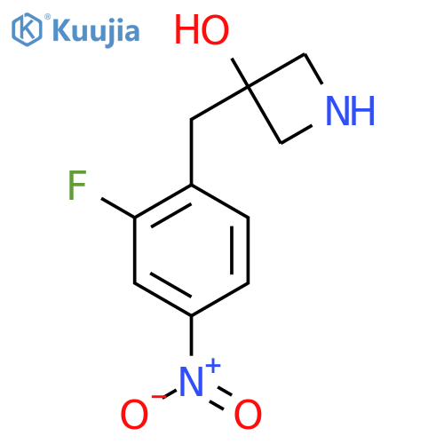 3-(2-fluoro-4-nitrophenyl)methylazetidin-3-ol structure