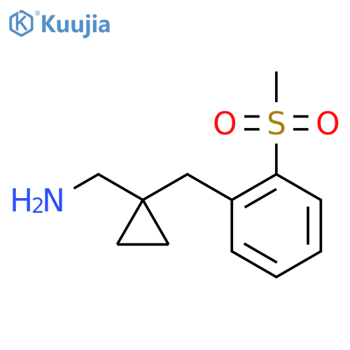 {1-(2-methanesulfonylphenyl)methylcyclopropyl}methanamine structure