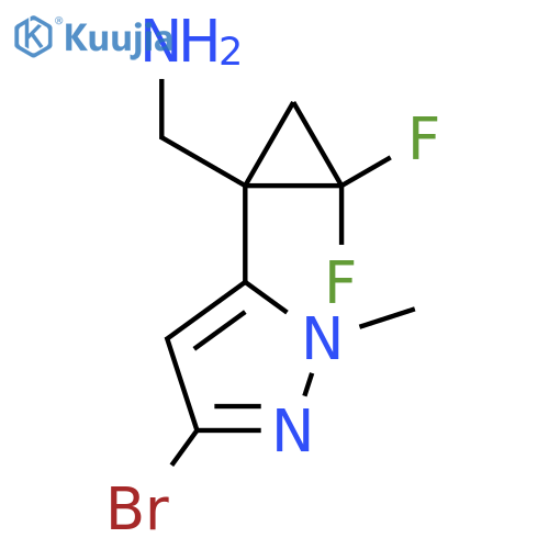 1-(3-bromo-1-methyl-1H-pyrazol-5-yl)-2,2-difluorocyclopropylmethanamine structure