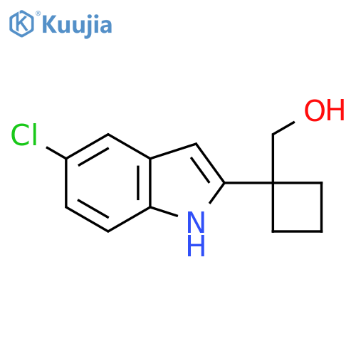 1-(5-chloro-1H-indol-2-yl)cyclobutylmethanol structure