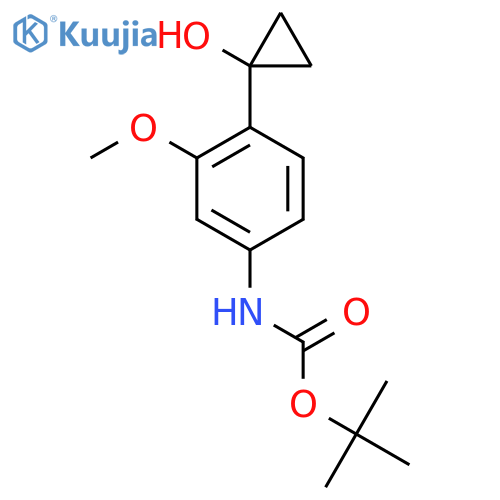 tert-butyl N-4-(1-hydroxycyclopropyl)-3-methoxyphenylcarbamate structure