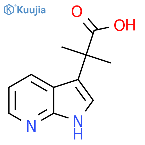 2-methyl-2-{1H-pyrrolo2,3-bpyridin-3-yl}propanoic acid structure