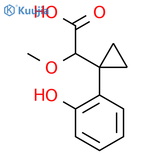 2-1-(2-hydroxyphenyl)cyclopropyl-2-methoxyacetic acid structure