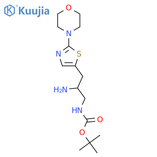 tert-butyl N-{2-amino-3-2-(morpholin-4-yl)-1,3-thiazol-5-ylpropyl}carbamate structure