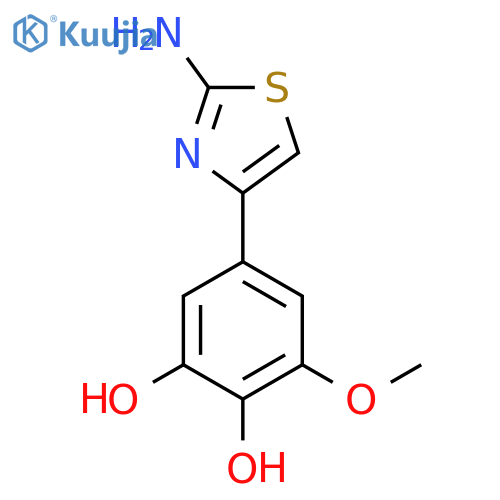 5-(2-amino-1,3-thiazol-4-yl)-3-methoxybenzene-1,2-diol structure