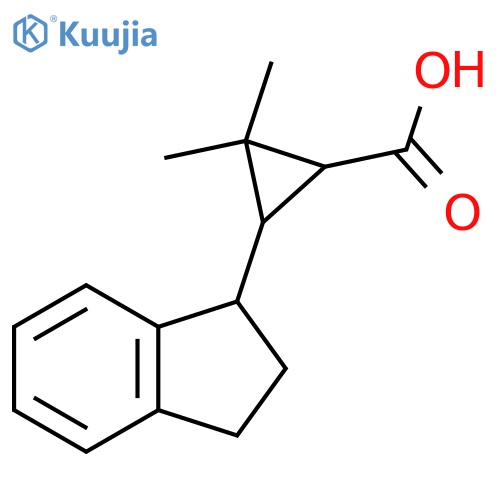 3-(2,3-dihydro-1H-inden-1-yl)-2,2-dimethylcyclopropane-1-carboxylic acid structure