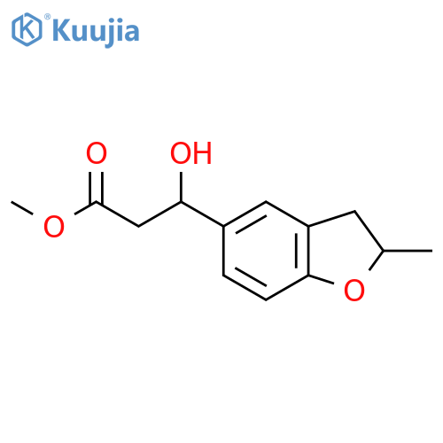 methyl 3-hydroxy-3-(2-methyl-2,3-dihydro-1-benzofuran-5-yl)propanoate structure