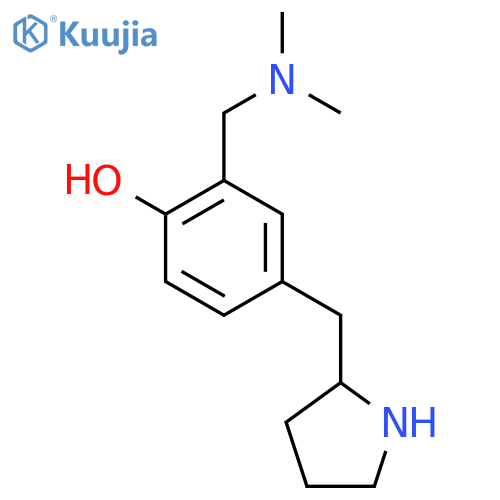 2-(dimethylamino)methyl-4-(pyrrolidin-2-yl)methylphenol structure
