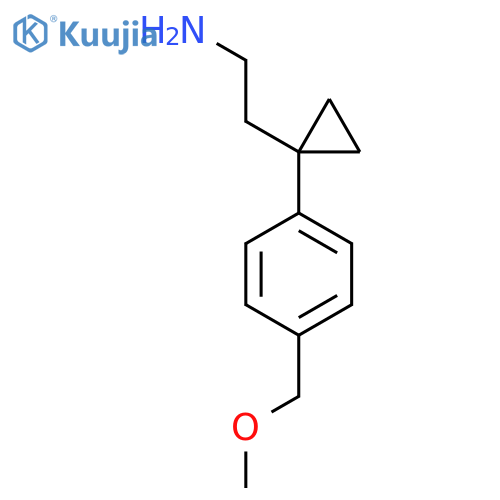 2-{1-4-(methoxymethyl)phenylcyclopropyl}ethan-1-amine structure