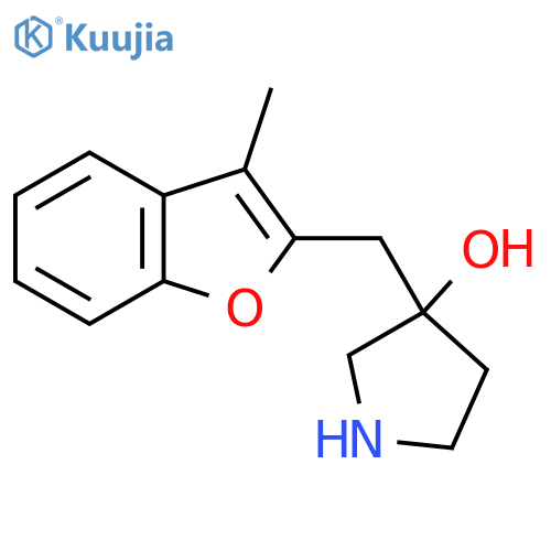 3-(3-methyl-1-benzofuran-2-yl)methylpyrrolidin-3-ol structure