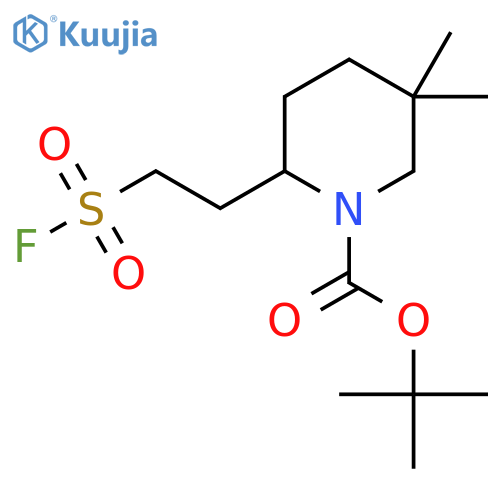 tert-butyl 2-2-(fluorosulfonyl)ethyl-5,5-dimethylpiperidine-1-carboxylate structure