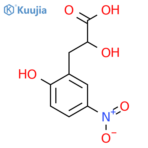 2-hydroxy-3-(2-hydroxy-5-nitrophenyl)propanoic acid structure
