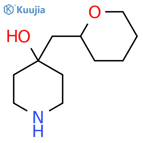 4-(oxan-2-yl)methylpiperidin-4-ol structure