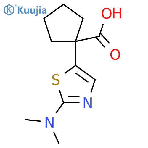 1-2-(dimethylamino)-1,3-thiazol-5-ylcyclopentane-1-carboxylic acid structure