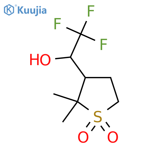2,2-dimethyl-3-(2,2,2-trifluoro-1-hydroxyethyl)-1lambda6-thiolane-1,1-dione structure