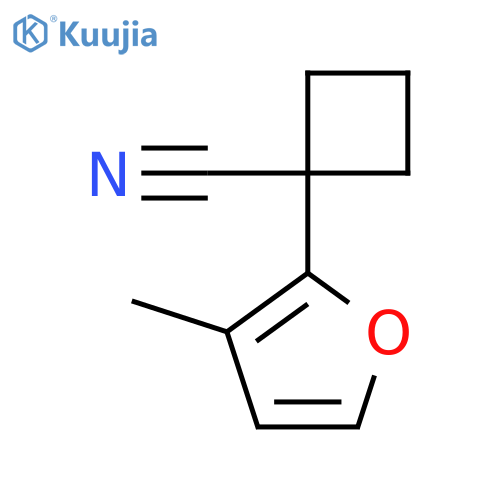 1-(3-methylfuran-2-yl)cyclobutane-1-carbonitrile structure
