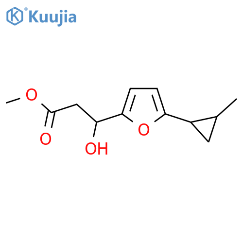 methyl 3-hydroxy-3-5-(2-methylcyclopropyl)furan-2-ylpropanoate structure