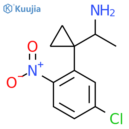 1-1-(5-chloro-2-nitrophenyl)cyclopropylethan-1-amine structure