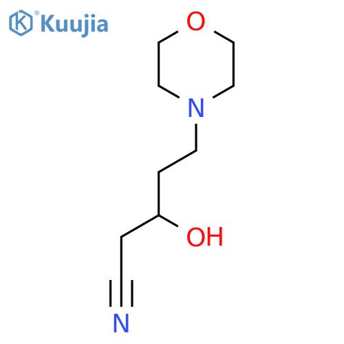 3-hydroxy-5-(morpholin-4-yl)pentanenitrile structure