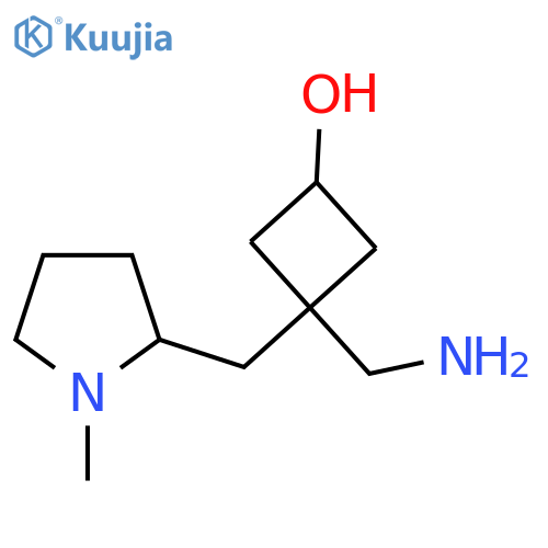 3-(aminomethyl)-3-(1-methylpyrrolidin-2-yl)methylcyclobutan-1-ol structure