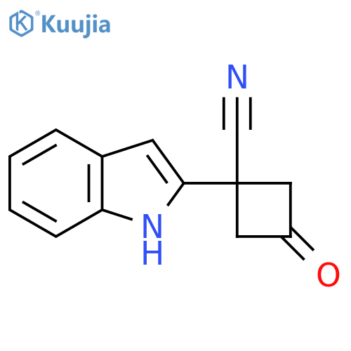 1-(1H-indol-2-yl)-3-oxocyclobutane-1-carbonitrile structure